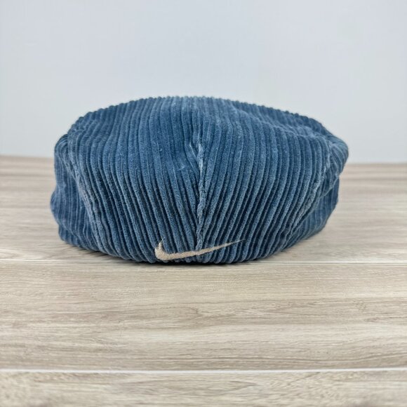 Vintage Nike Blue Corduroy Newsboy Cap 90s Wide Wale Driver Hat Medium - Picture 1 of 15